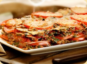5 lasagne met spinazie, tomaat en gehakt