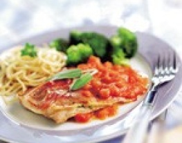 12 italiaanse kalfsschnitzels met verse tomatensaus