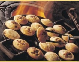 16 poffertjes met mortadella en basilicum