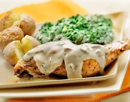 recepten_vandaag_Kippenboutjes_met_rozemarijn_en_champignonsaus