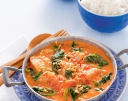 receptenvandaag Indiase viscurry met spinazie, yoghurt en cashewnoten