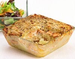 18 zalm-aardappelschotel met tuinkruiden