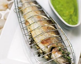 11 geroosterde forel met salsa verde