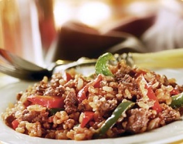 17 risotto uit de oven met worstgehakt en paprika