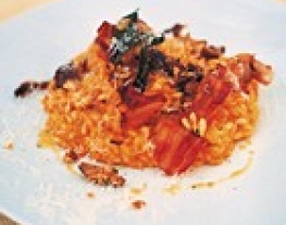 21 jamie oliver: risotto met pompoen, salie, kastanje en pancetta