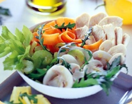 14 kipsalade met champignons
