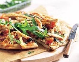5 pizza met gegrilde kip