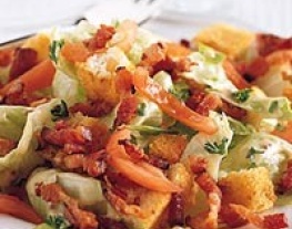 14 salade met spekreepjes en croutons