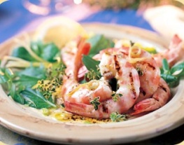 11 scampi met citroenschil