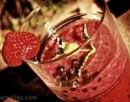 2 aardbeien bosbessen smoothie